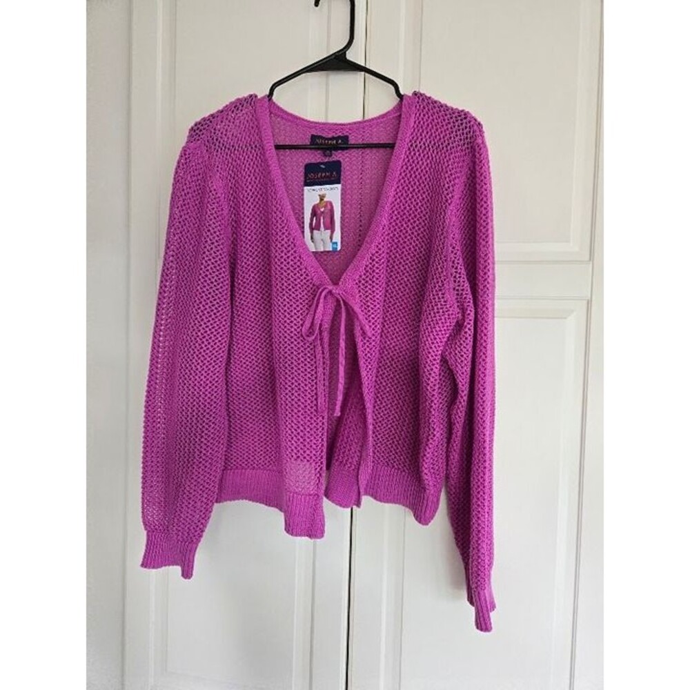 Joseph A.. Womens Knit Tie Front Cardigan Sweater - Pink - Size XL - NEW
